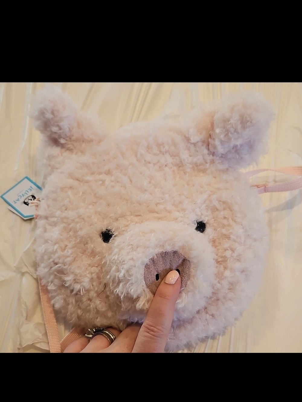 Jellycat Blush Pink Plush Pig Small Pet Toy Bag